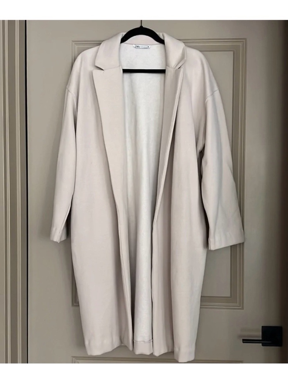 Zara plush lapel coat medium